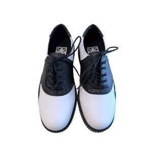 T.U.K Black & White Spectator Oxford Shoes Women's 7 Unisex Retro Mod Punk NEW